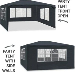 MaxxGarden Partytent - Paviljoen - 3x4m - Incl. Zijwanden - Waterdicht - Antraciet -Tuinmeubelen 1200x1142 2