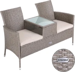 Casaria Tuinbank Polyrattan - 2-Zits Incl.Tafel - Weerbestendig Beige 14 Casaria Tuinbank Polyrattan - 2-Zits Incl.Tafel - Weerbestendig Beige -Tuinmeubelen 1200x1142
