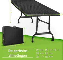 Sens Design Tuintafel Kunststof - Campingtafel Inklapbaar - Rotan-Look -Tuinmeubelen 1200x1142 5