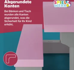 Spielwerk Kinder Tuinset – Incl. Parasol UV-bescherming - Roze Grijs -Tuinmeubelen 1200x1143
