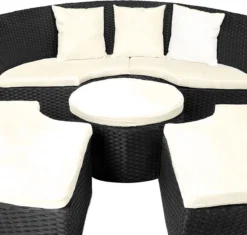 Casaria Polyrattan Zonne-Eiland Ø185cm – Incl. Kussens - Zwart Crème 32 Casaria Polyrattan Zonne-Eiland Ø185cm – Incl. Kussens - Zwart Crème -Tuinmeubelen 1200x1144 1