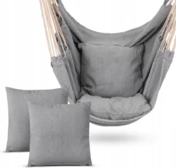 RENALUX Hangstoel Buiten En Binnen - Hangstoel Voor Binnen - Hangstoel Zonder Standaard - Hangstoel Cocoon - Gratis 2 Zachte Kussens - 150 KG - Grijs -Tuinmeubelen 1200x1148 1