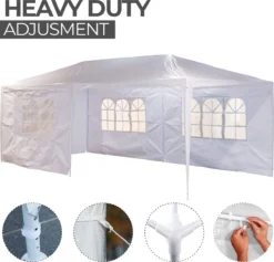 MaxxGarden Partytent - Paviljoen - 300 X 600 X 250 Cm - Met Zijwanden - Waterdicht Pro - 32mm Buizen – Wit -Tuinmeubelen 1200x1153 1