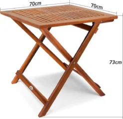 Casaria Bijzettafel Acacia Hout- Inklapbaar - 70x70x73 Cm Bruin -Tuinmeubelen 1200x1154 3
