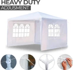 MaxxGarden Partytent - Paviljoen - 3x4m - Incl. Zijwanden - Waterdicht - Wit -Tuinmeubelen 1200x1157