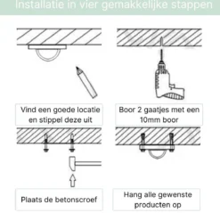 XYZ Goods - Luxe Plafondhaak - Hangmat Bevestigingsset - Schommelhaak - Ophangsysteem - Ophanghaak - Plafondbeugel - Bokszak - Schommelstoel - Hangstoel - RVS -Tuinmeubelen 1200x1161 2