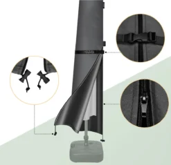 Kingsleeve Parasolhoes Tot Ø 330cm - Weerbestendig Robuust - Grijs -Tuinmeubelen 1200x1163 1