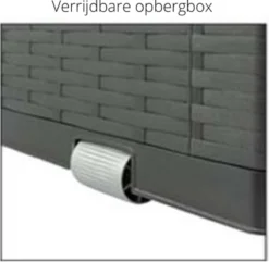 Verrijdbare Tuinkussen Opbergbox - Rattan Look - Zwart - 350 Liter -Tuinmeubelen 1200x1173 3