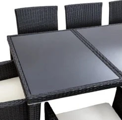 Tectake - Tuinmeubelset - 8 Persoons - Zwart -Tuinmeubelen 1200x1174 1