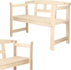 Merkloos Springos Tuinbank | Tuinbankje | Zitbank Buiten | Naaldhout | 119 X 78 X 45 Cm | Licht -Tuinmeubelen 1200x1178 5