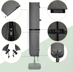 Kingsleeve Parasolhoes Tot Ø 330cm - Weerbestendig Robuust - Grijs -Tuinmeubelen 1200x1181