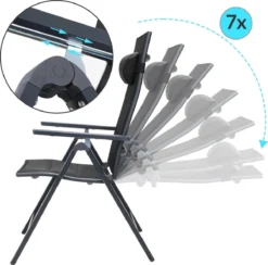 Casaria Tuinstoel Aluminium - 2 Stuks Inklapbaar - Antraciet -Tuinmeubelen 1200x1183 1