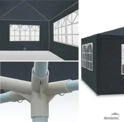 MaxxGarden Partytent - Paviljoen - 3x4m - Incl. Zijwanden - Waterdicht - Antraciet -Tuinmeubelen 1200x1184 3