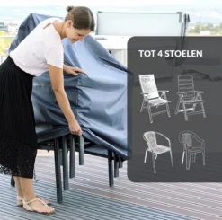 Chefarone Beschermhoes Tuinstoelen - Tuinstoelen Hoes - Tuinmeubelen - Weerbestendig - UV-bescherming - Grijs -Tuinmeubelen 1200x1190 2