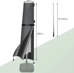 Kingsleeve Parasolhoes Tot Ø 330cm - Weerbestendig Robuust - Grijs -Tuinmeubelen 1200x1191 4