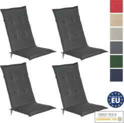 Beautissu Loft HL – Set Van 4 Tuinkussens Hoge Rug 120x50x6 Cm Kussen Grafiet Grijs Tuinstoelkussens Zitkussen Tuinstoel -Tuinmeubelen 1200x1194 3