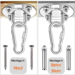 Plafondhaak – Voor Beton En Hout - Hangstoel – Hangmat – Bokszak – RVS – Binnen En Buiten – Ophangsysteem – Ophanghaak – 400KG 9 Plafondhaak – Voor Beton En Hout - Hangstoel – Hangmat – Bokszak – RVS – Binnen En Buiten – Ophangsysteem – Ophanghaak – 400KG -Tuinmeubelen 1200x1194 6