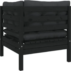 VidaXL 3-delige Loungeset Met Kussens Massief Grenenhout Zwart -Tuinmeubelen 1200x1195