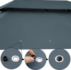 Casaria Paviljoen Topas 3x4m - UV-bescherming 50+ - Antraciet -Tuinmeubelen 1200x1195 3