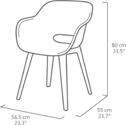 Allibert Akola Tuinstoelen - 2 Stuks -56,5x55x80cm - Donkergrijs -Tuinmeubelen 1200x1196 4