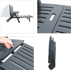 Casaria Ligstoel Zircone – Verstelbaar/Wielen Tot 120 Kg – Antraciet -Tuinmeubelen 1200x1197