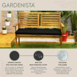 Gardenista Tuinbankkussen - Patio Meubilair Buiten 3-zitter BankKussen Voor Tuin -tuinkussen Voor Tuin Bank - Zachte En Lichtgewicht Waterbestendig Materiaal - 140cm X 47cm -Tuinmeubelen 1200x1198 19