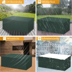 Kingsleeve Tuinmeubelhoes - Beschermhoes - Weerbestendig -308x138x89cm - Groen -Tuinmeubelen 1200x1198 23