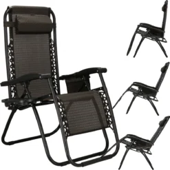 Springos Tuinstoel | Ligstoel | Opvouwbaar | Verstelbaar | Ergonomische Hoofdsteun | Bruin / Zwart -Tuinmeubelen 1200x1198 26