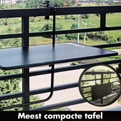 Balkontafel Inklapbaar – Zwart – 60 X 60 X 70 Cm – Hout Balkontafeltje Hangend Balkonbar Balkontafels Opklapbaar Hangtafel Balcony Table – Ophangbaar Voor Aan Het Balkon – Vouwtafel Wandtafel Inklapbare Tafel – Bijzettafel – Buiten Tafeltje Klaptafel -Tuinmeubelen 1200x1199 12