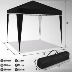 Sens Design Partytent Opvouwbaar - 3 X 3m - Zwart 8 Sens Design Partytent Opvouwbaar - 3 X 3m - Zwart -Tuinmeubelen 1200x1199