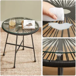 Songmics Balkonmeubilair, Tuinmeubelset, Set Van 3, Zitgroep, Terrasmeubilair, Glazen Tafelblad, 2 Stoelen, Voor Binnen En Buiten, Voor Patio, Tuin, Balkon, Buiten, Zwart GGF013B02 14 Songmics Balkonmeubilair, Tuinmeubelset, Set Van 3, Zitgroep, Terrasmeubilair, Glazen Tafelblad, 2 Stoelen, Voor Binnen En Buiten, Voor Patio, Tuin, Balkon, Buiten, Zwart GGF013B02 -Tuinmeubelen 1200x1199 4