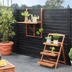 Merkloos Casaria Balkontafel - FSC®-Gecertificeerd Acaciahout – Hangend – Bruin -Tuinmeubelen 1200x1200 1006