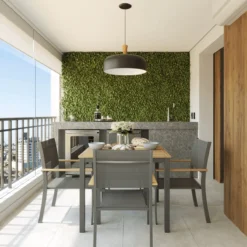 NATERIAL - Tuintafel Vierkant ORIS - 4 Personen - Houten Tafel 90x90 Cm - Aluminium - Met Houten Blad - Eucalyptus -Tuinmeubelen 1200x1200 1010