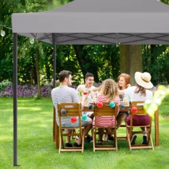 LifeGoods Partytent - 3x4.5 M - Zijwanden - Easy Up - Opvouwbaar - Waterdicht - Draagtas Met Wieltjes - Donkergrijs -Tuinmeubelen 1200x1200 105