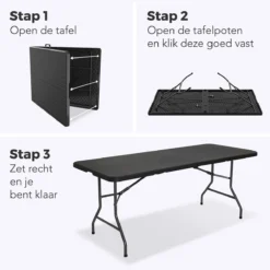 LifeGoods Klaptafel - Inklapbaar - 180 Cm - 6 Tot 8 Personen - Zwart -Tuinmeubelen 1200x1200 1066
