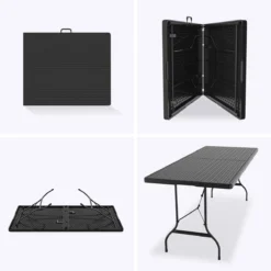LifeGoods Klaptafel - Inklapbaar - 180 Cm - 6 Tot 8 Personen - Zwart -Tuinmeubelen 1200x1200 1070
