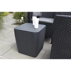ALLIBERT Keter Luzon Opbergtafel - 39x39x43cm - Donkergrijs -Tuinmeubelen 1200x1200 1072