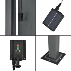 Pergola Fortaleza Tuinpaviljoen Met LED Verlichting 3x3 M Donkergrijs -Tuinmeubelen 1200x1200 11