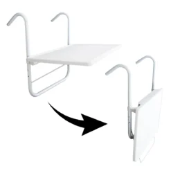 Luxe Inklapbare Balkontafel – 52 X 40 X 56cm – Wit – Hangend – Balkonbar – Balkontafels – Balkontafeltje – Hangtafel Balkon – Balcony Table – Voor Aan Het Balkon – Ophangbaar – Opklapbaar – Tafel – Inklapbaar – Buiten – Tafeltje – Klaptafel -Tuinmeubelen 1200x1200 1104