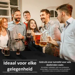 Sens Design Tuintafel Kunststof - Campingtafel Inklapbaar - Rotan-Look -Tuinmeubelen 1200x1200 1118