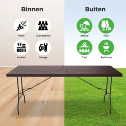 LifeGoods Klaptafel - Inklapbaar - 180 Cm - 6 Tot 8 Personen - Bruin -Tuinmeubelen 1200x1200 1154