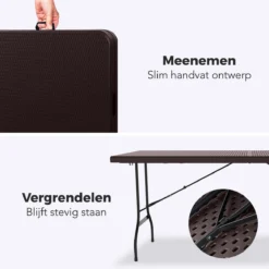 LifeGoods Klaptafel - Inklapbaar - 180 Cm - 6 Tot 8 Personen - Bruin -Tuinmeubelen 1200x1200 1156
