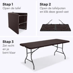 LifeGoods Klaptafel - Inklapbaar - 180 Cm - 6 Tot 8 Personen - Bruin -Tuinmeubelen 1200x1200 1157