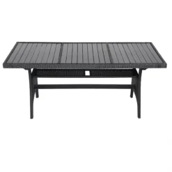 Casaria Polyrattan Tuintafel - WPC Tafelblad 190x90x74 Cm – Zwart -Tuinmeubelen 1200x1200 1163