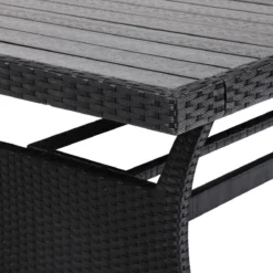 Casaria Polyrattan Tuintafel - WPC Tafelblad 190x90x74 Cm – Zwart -Tuinmeubelen 1200x1200 1164
