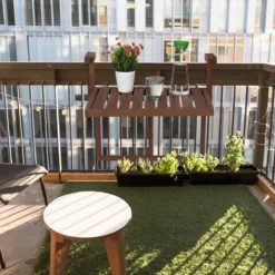 Relaxdays Balkontafel Inklapbaar - Klaptafel Balkon - Tafel Reling - Hangtafel Hout -Tuinmeubelen 1200x1200 1167