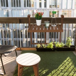 Relaxdays Balkontafel Inklapbaar - Klaptafel Balkon - Tafel Reling - Hangtafel Hout -Tuinmeubelen 1200x1200 1170