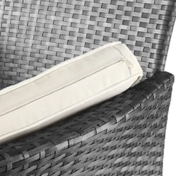 Casaria Polyrattan Tuinbank - Incl. Tafel & Kussens 7 Cm - Grijs -Tuinmeubelen 1200x1200 1209