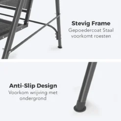 LifeGoods Schommelbank - 3-zits - Tot 250KG - Kantelbaar Dak - UV-bestendig Zonnescherm - 172x104x162cm - Grijs 18 LifeGoods Schommelbank - 3-zits - Tot 250KG - Kantelbaar Dak - UV-bestendig Zonnescherm - 172x104x162cm - Grijs -Tuinmeubelen 1200x1200 1268