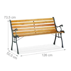 Relaxdays Tuinbank - Gietijzer - Parkbank - Tweezitter - Balkon & Terras - Houten Bank -Tuinmeubelen 1200x1200 1272